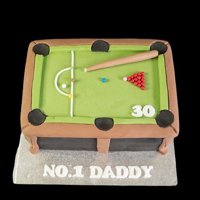 Snooker table cake