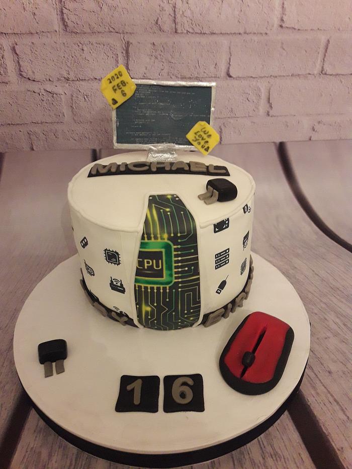 computer birthday cake | Computer cake, Themed cakes, Bithday cake