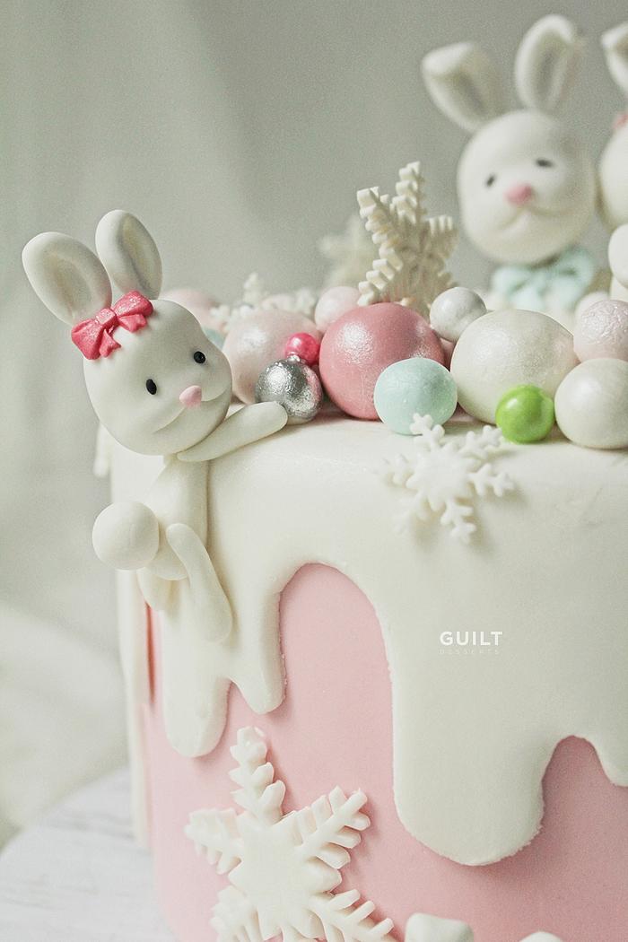 Christmas Bunny Birthday Cake