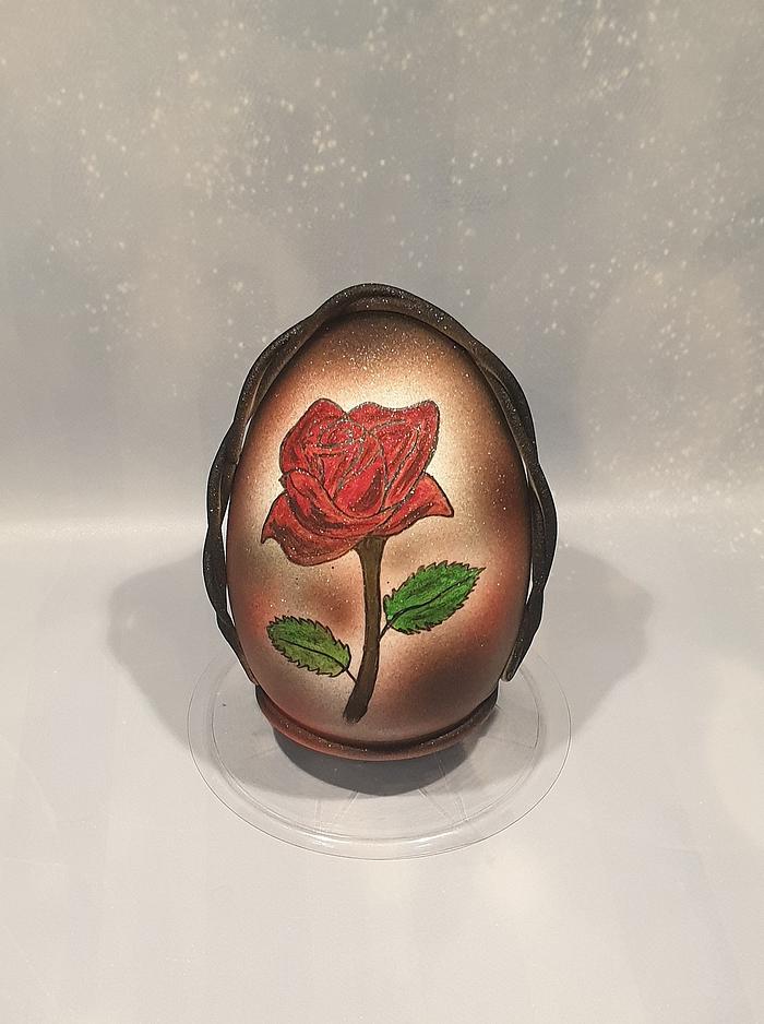 Rose chocolate easter egg 