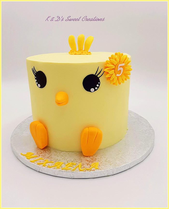 Litle chick birthday cake