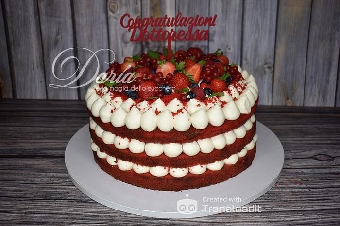 Red velvet graduation cake