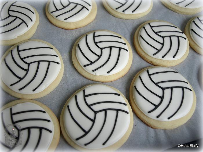 Volleyball sugar cookies