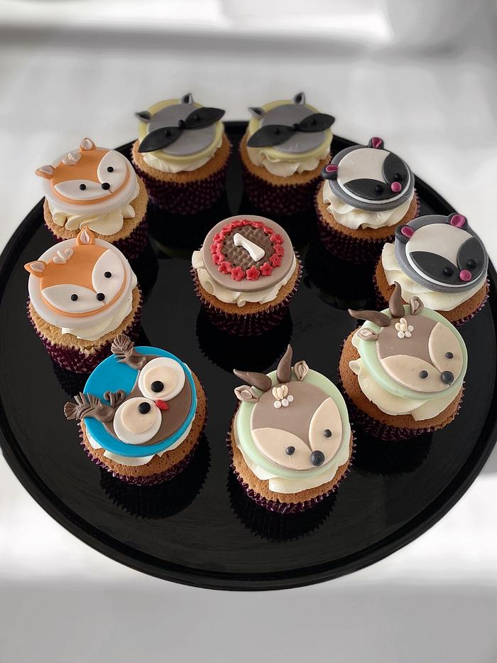 Forest friends cupcakes