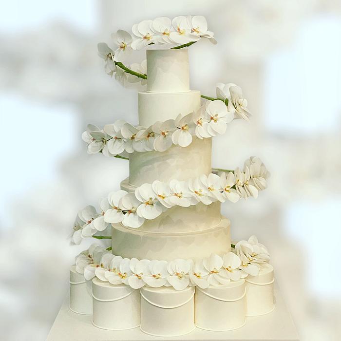 Wedding cake orchidées 