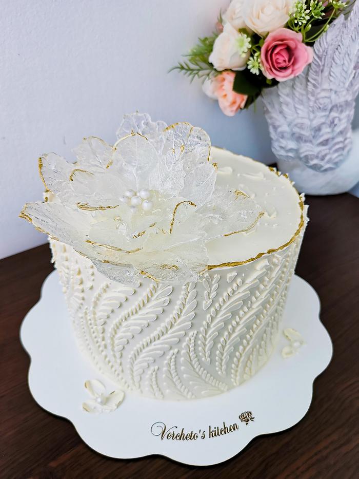 Isomalt flower cake 