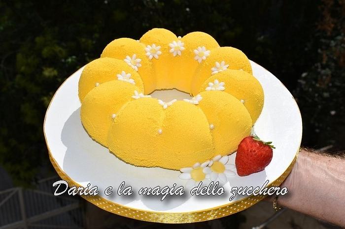 Yellow modern cake