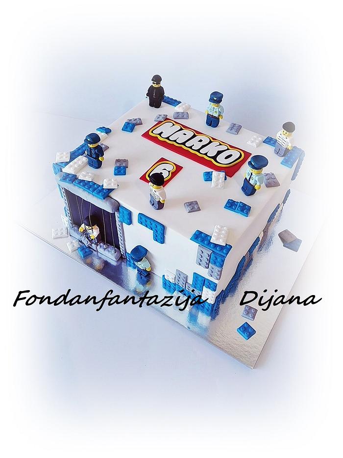 Lego police themed cake 