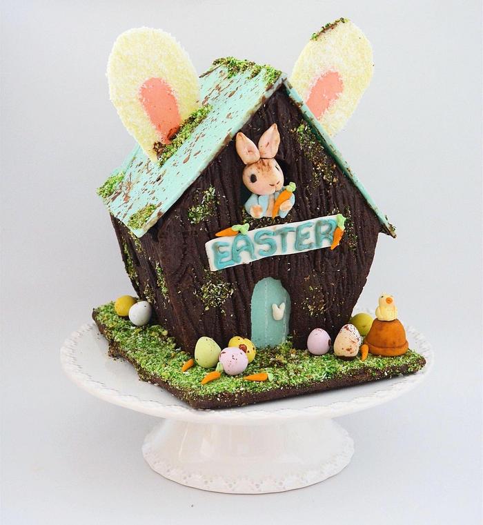 Easter Bunny Soeckled Egg Cookie House