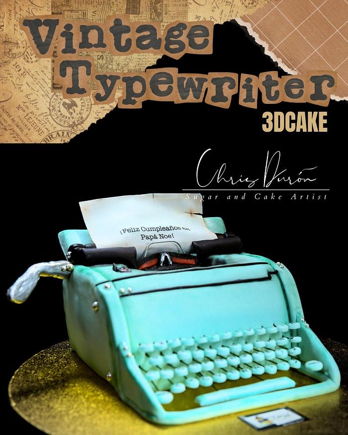 Vintage Typewriter Cake