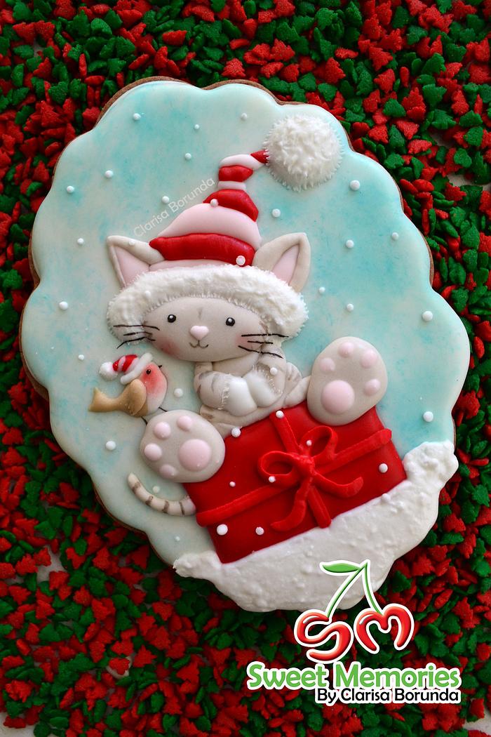 Christmas Cat Cookie