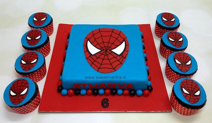 Spiderman face cake