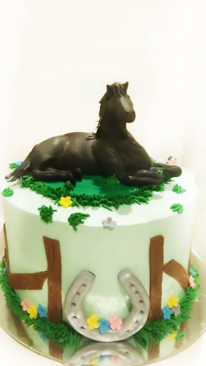 Horse racing theme cake