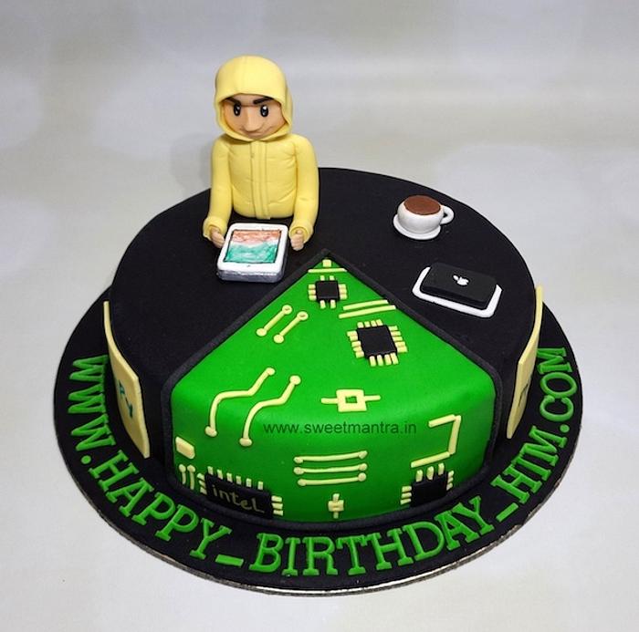 Computer programmer cake | Computer cake, Cake, Bithday cake