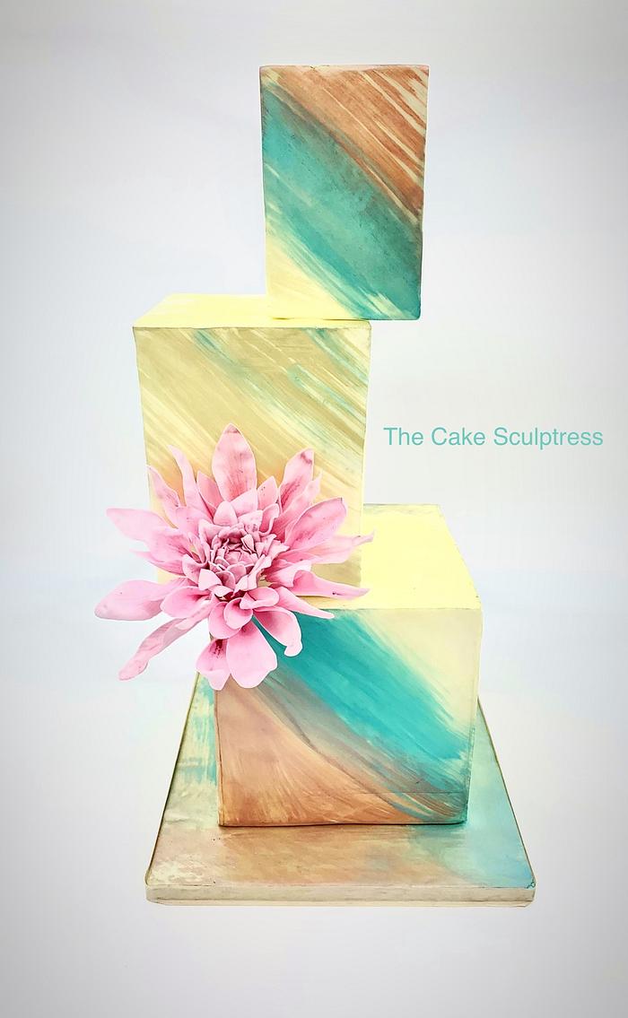 Ultra modern wedding cake 