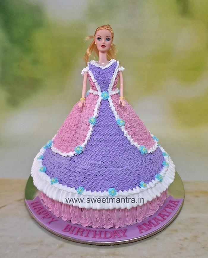Pink and Purple Barbie cake