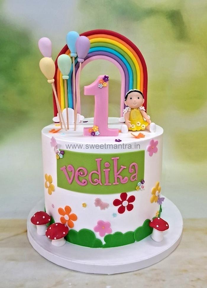 1st Birthday customized cake for girl