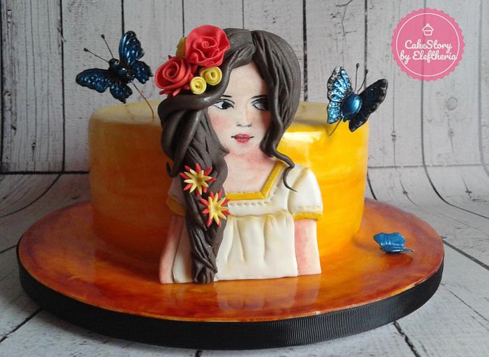 Butterfly girl cake