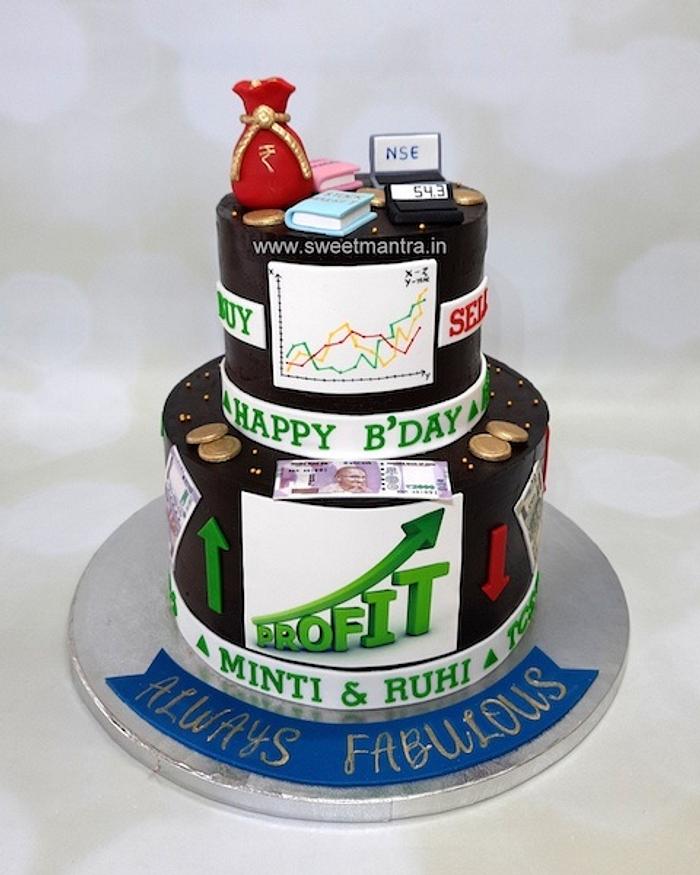 Stock Market Theme Cake | Birthday cake decorating, 40th birthday cakes,  Birthday cake pops