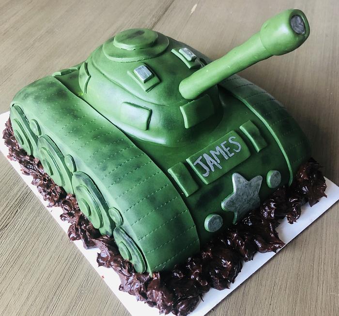 WWII Tank Birthday Cake