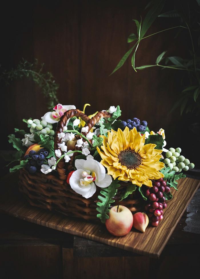 Flowers & fruits basket