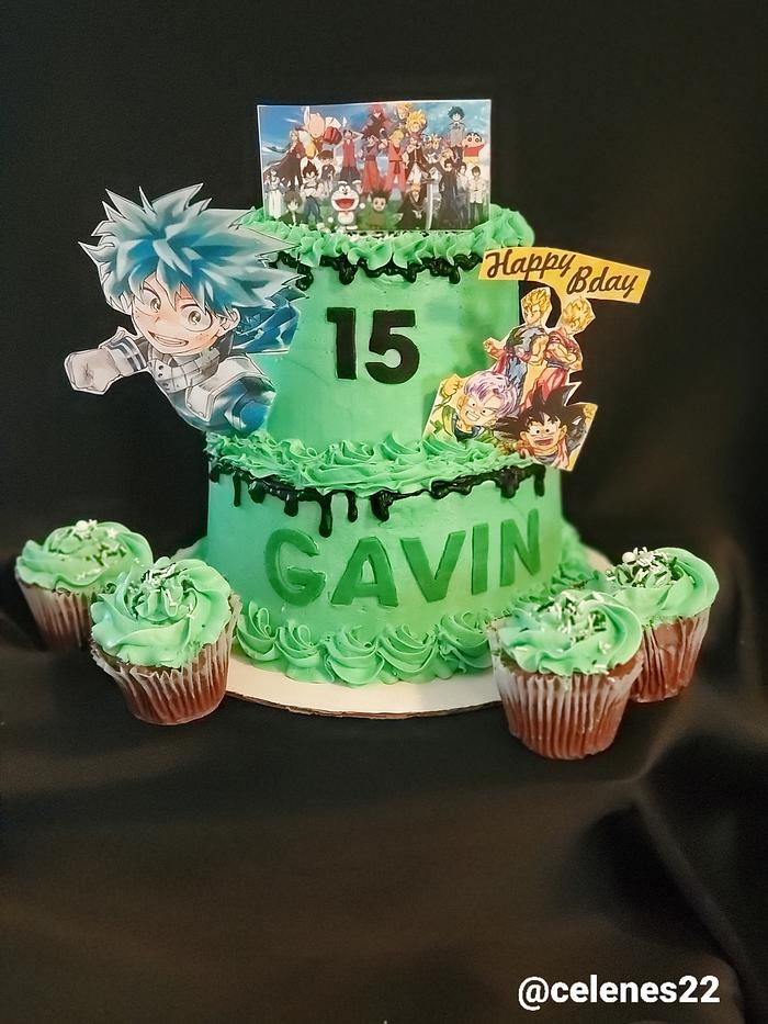 Anime Birthday Cake Decorated Cake by Celene's CakesDecor