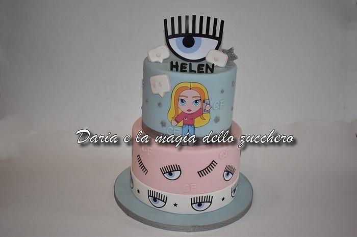 Chiara Ferragni themed cake