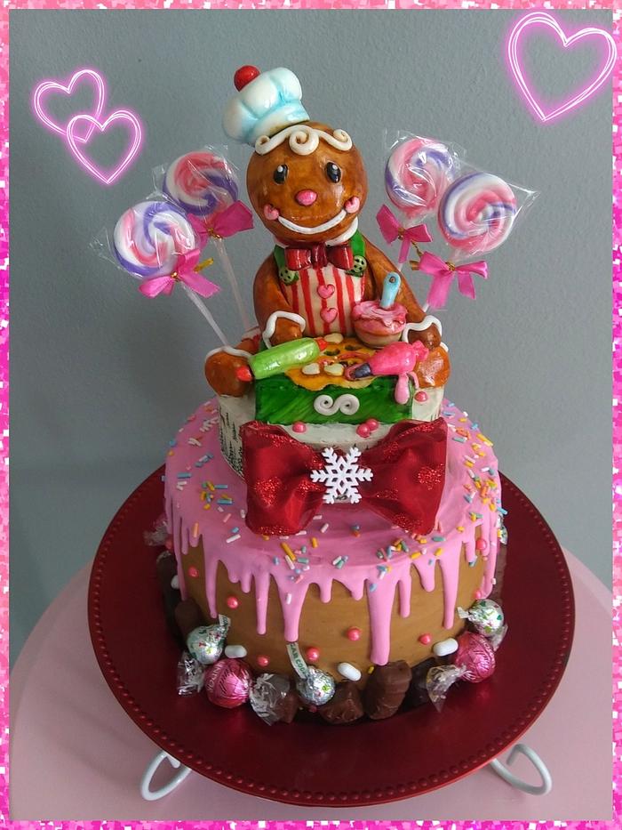 Gingerbread Boy candy cake