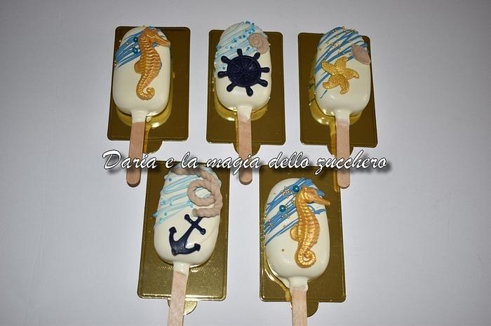 cakepop sicles sea theme