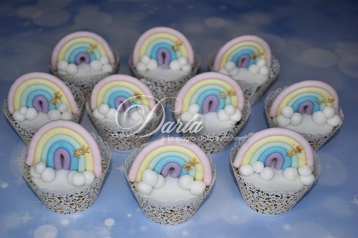 Rainbow themed cupcakes