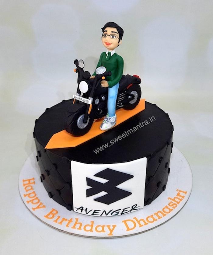 Motorbike theme cake
