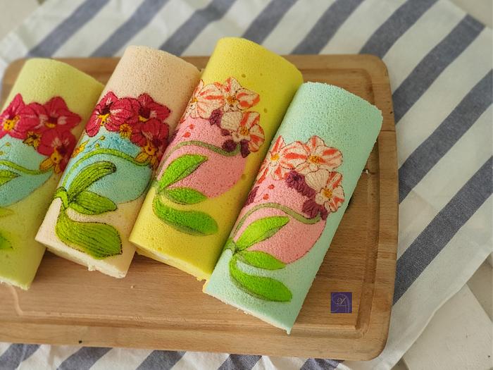 Hand Painted Swiss Roll  