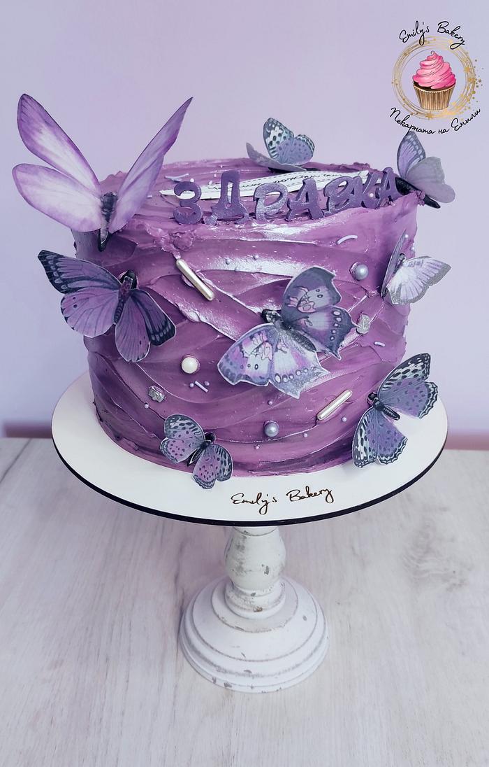 Butterflies wave cake