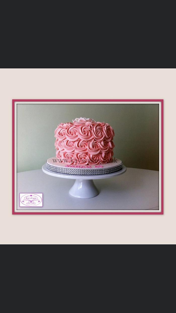 Buttercream pink cake