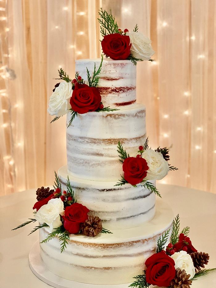 Christmas Wedding Cake Decorated Cake By Brandy The CakesDecor