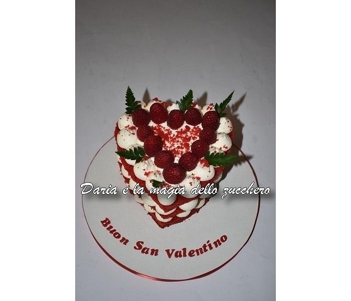 Red Velvet heart cake for Valentine's day
