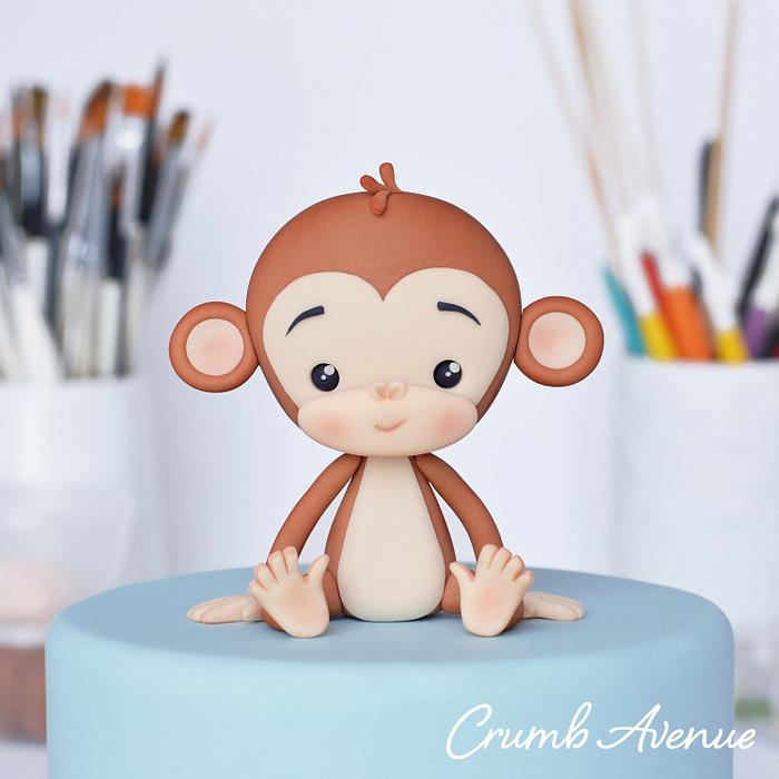 Cute Monkey Cake Topper