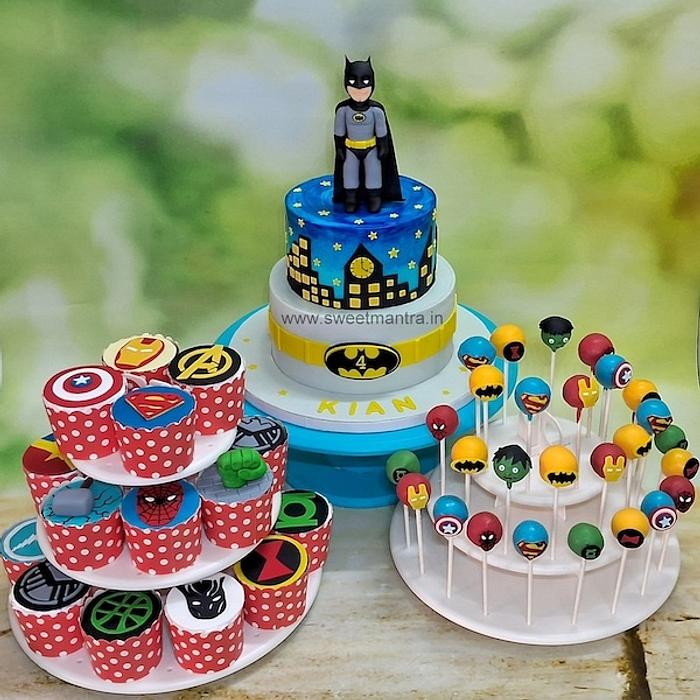 Superhero dessert table for boys