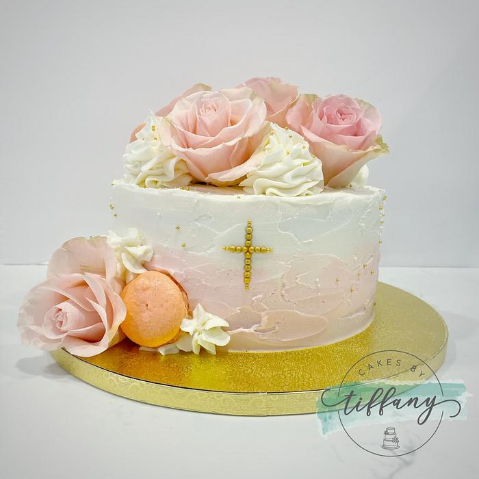 Forever Cakes - Simple Girl Baptism cake www.forevercakes11.com #yycfoodies  #yycdesserts #yycwedding #yyccakes #yycblog #yycevents #yyctreats  #yyccakedecorating #yycnews #yycblogger #calgarybride #yyccakes #yycsweets  #birthday #yycbrideandgroom ...