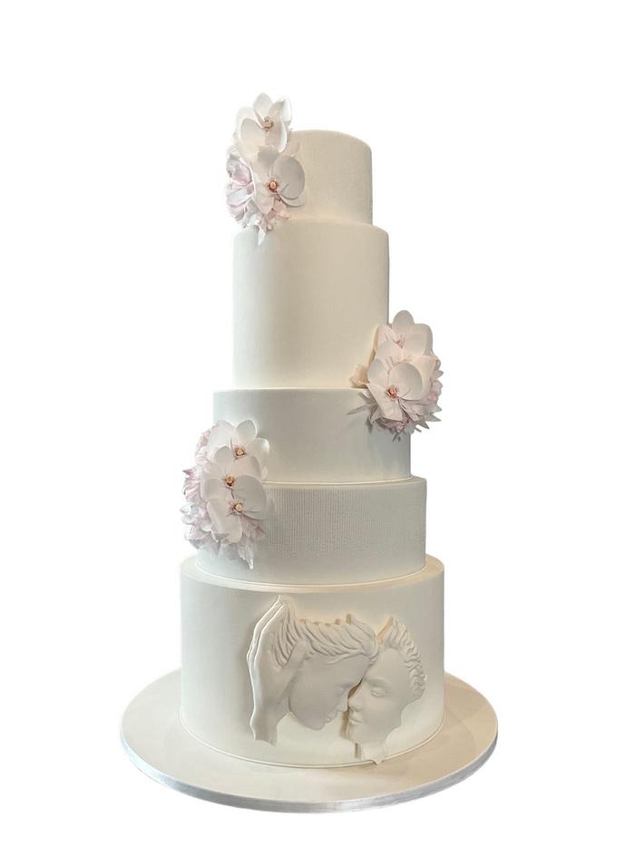 Wedding cake orchidée.   