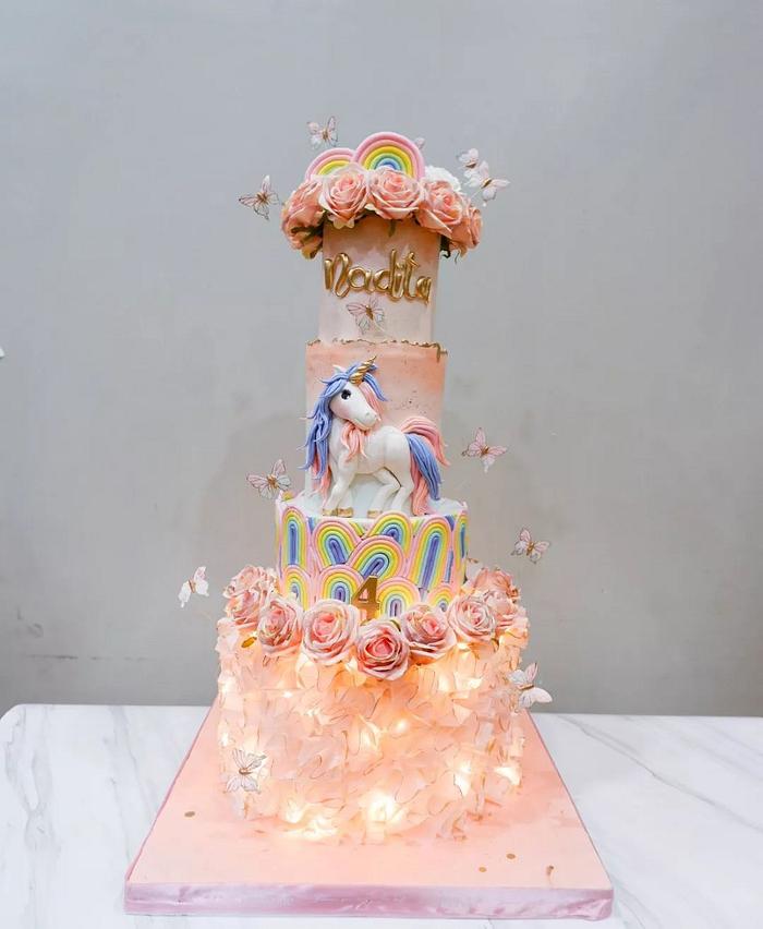 Dreamy Unicorn Themed Birthday Cake