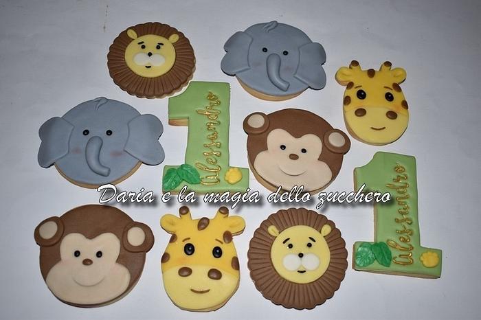 Jungle animals cookies