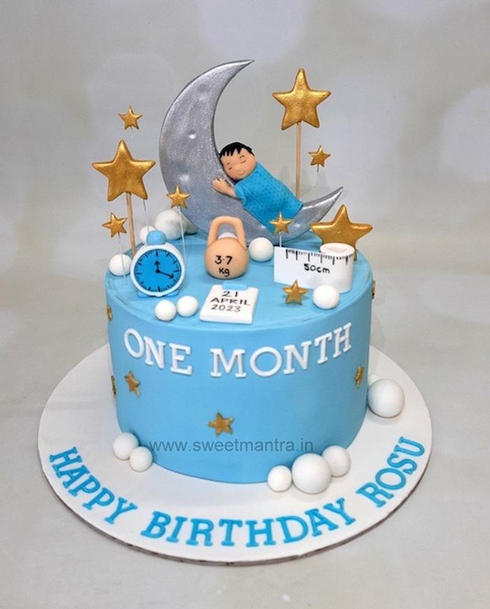 Amazon.com: One Month Cake Topper, Wild One, Baby Shower Newborn Welcome  Baby Boy Girl Cake Decorations, Happy 30 Days for Engagement Wedding Party  Decorations Gold Glitter : Grocery & Gourmet Food