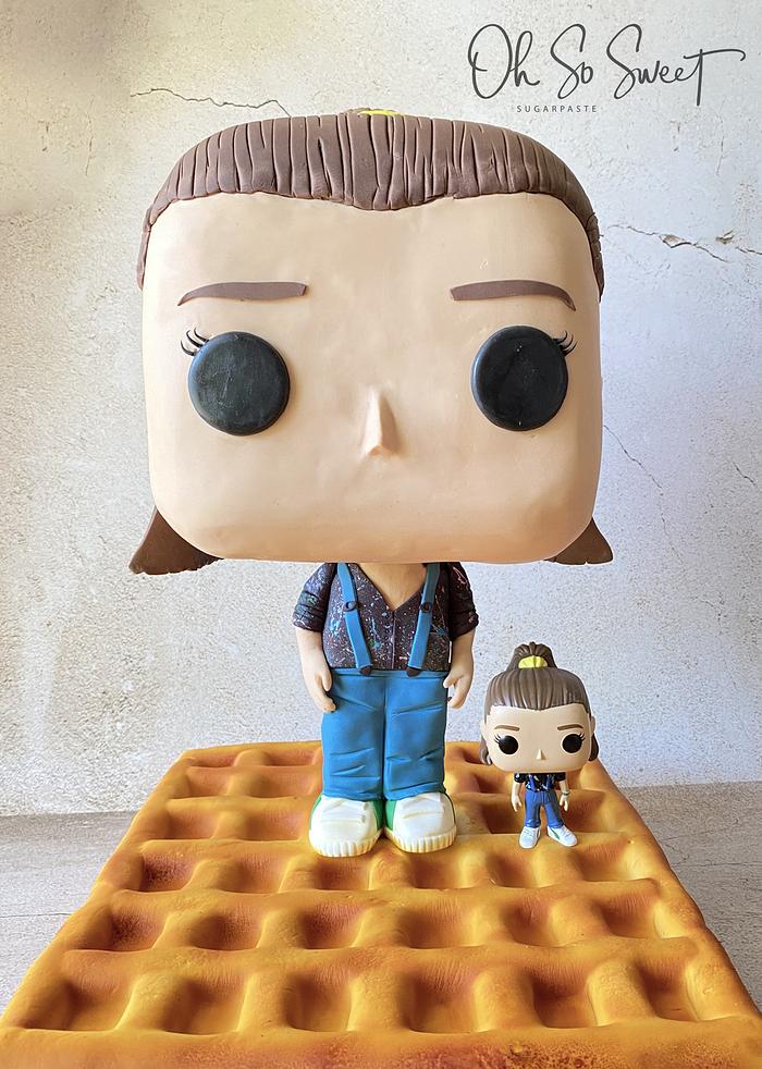 Eleven from Stranger Things in the style of a POP doll