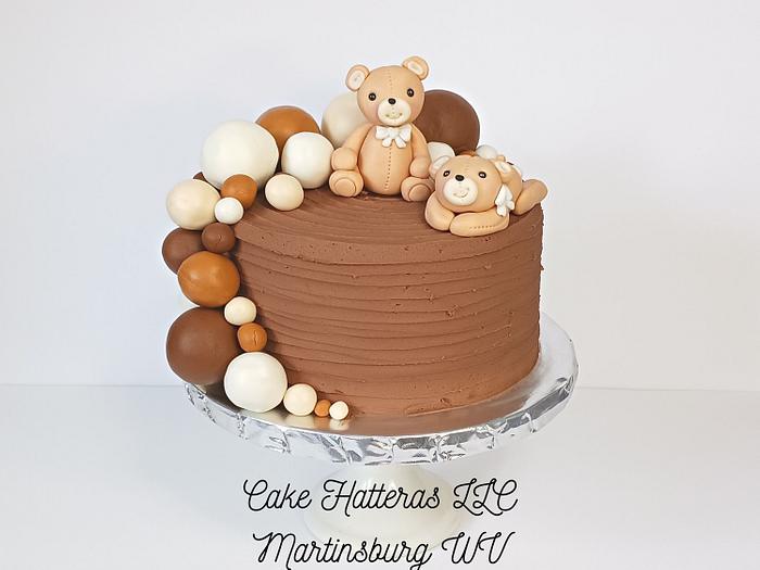 Bears and Balloons Baby Shower Cake