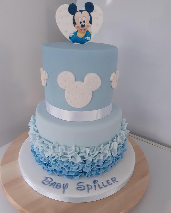 Mickey mouse baby shower cake 