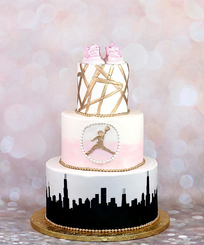 Basketball baby shower cake