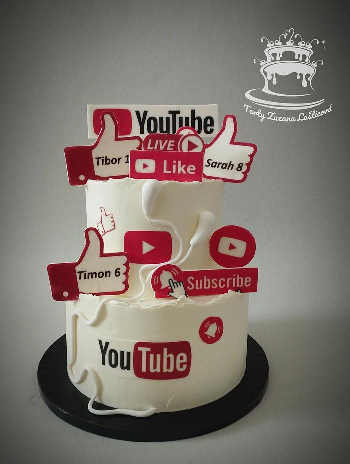 YouTube cake - Decorated Cake by ZuzanaL - CakesDecor