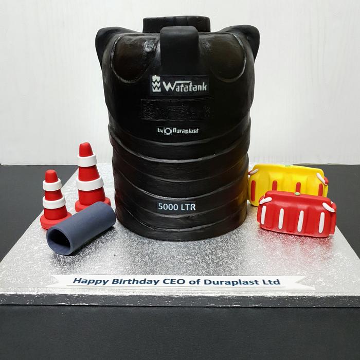 Carved water tank cake 