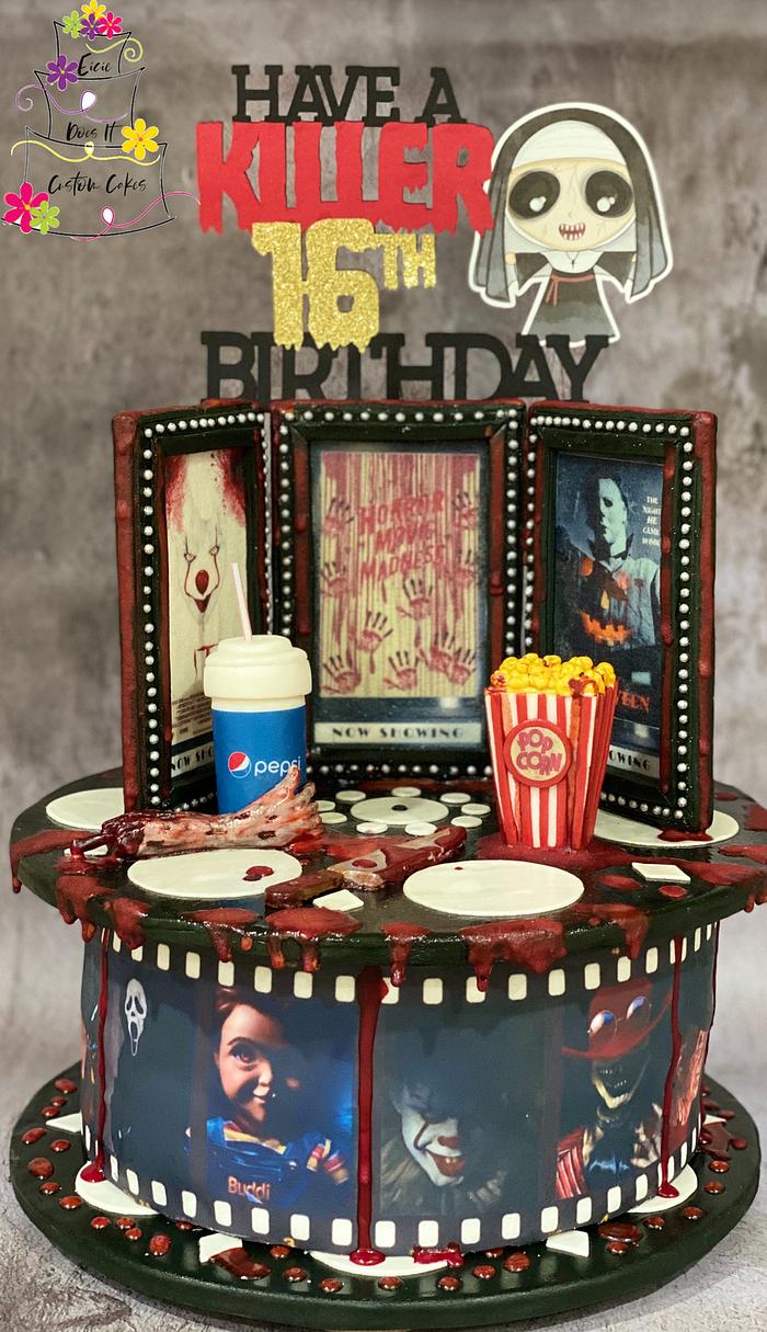 Horror Movie Sweet 16 Birthday Cake